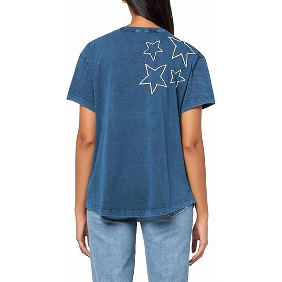 NEW TRU LUXE star knit top in celestial blue - Picture 2 of 2